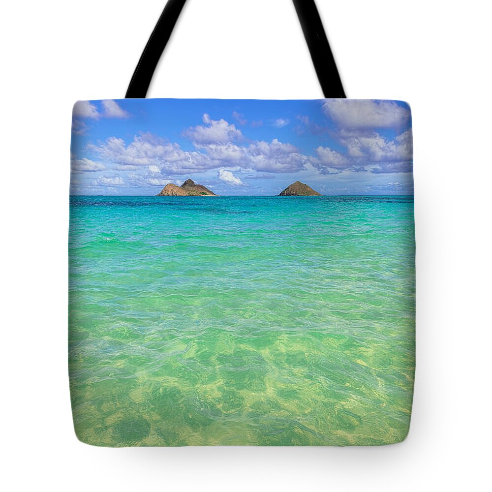 Lanikai Beach Tote Bag featuring the photograph Lanikai Beach Crystal Clear Water by Aloha Art