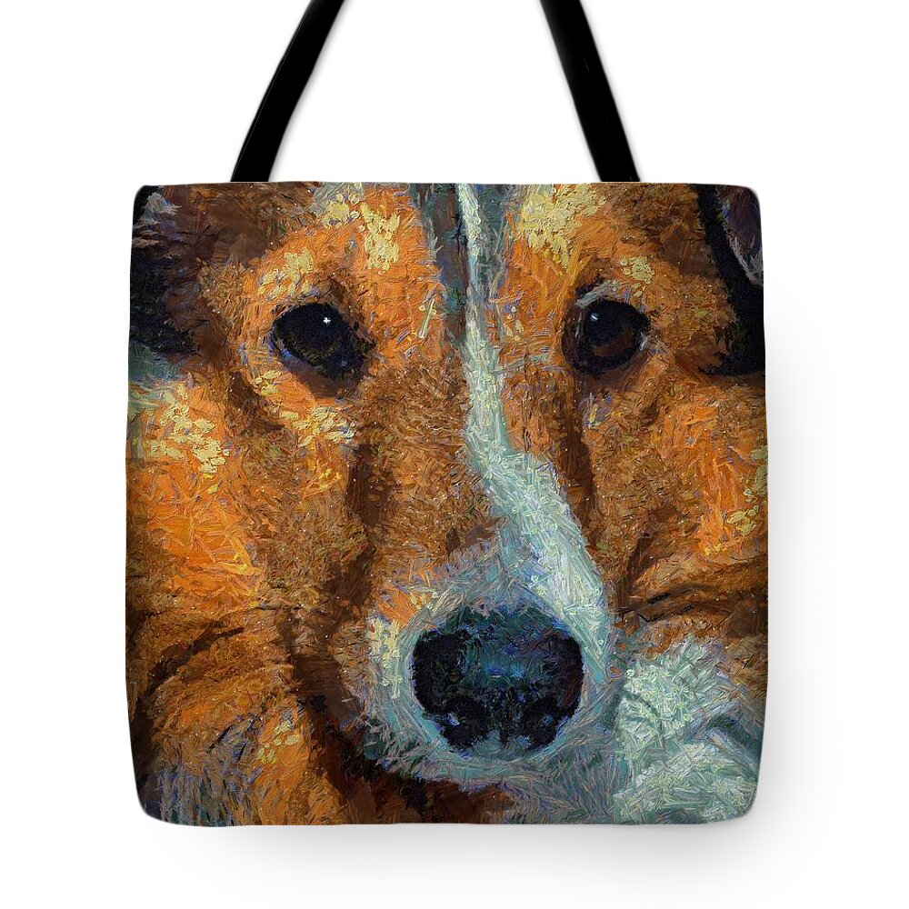 Dog Tote Bag featuring the painting Lassie - Rough Collie by Dragica Micki Fortuna