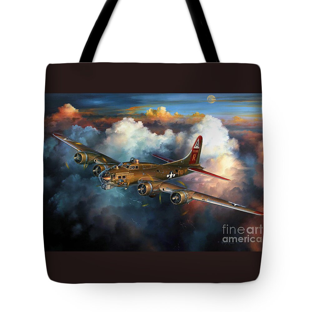 Aviation Art Tote Bag featuring the painting Last Flight For Nine-O-Nine by Randy Green