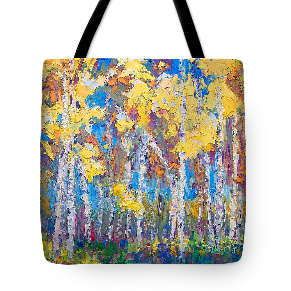 Tree Stand Tote Bag featuring the painting Last Stand by Talya Johnson