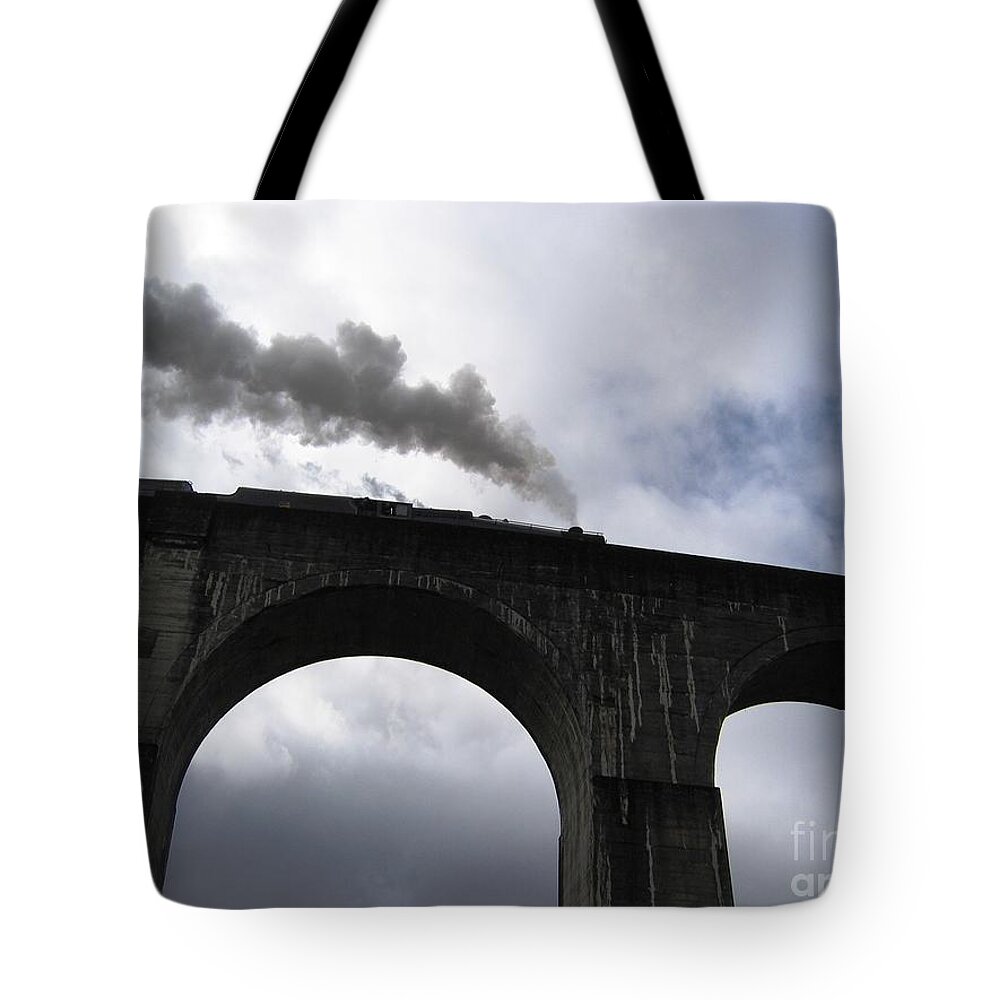 Scottish Highlands Tote Bag featuring the photograph Late For The Hogwart's Express by Denise Railey