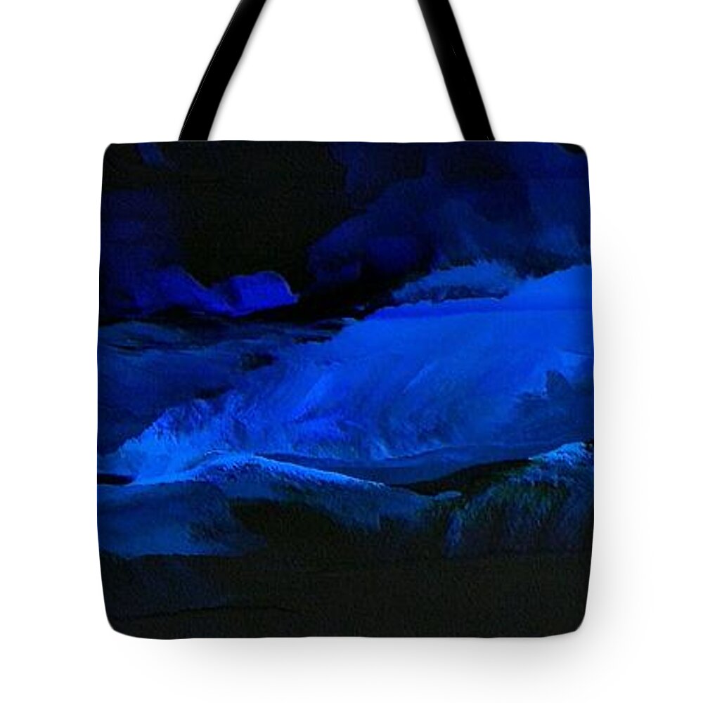 Night Tote Bag featuring the painting Late Night High Tide by Linda Bailey