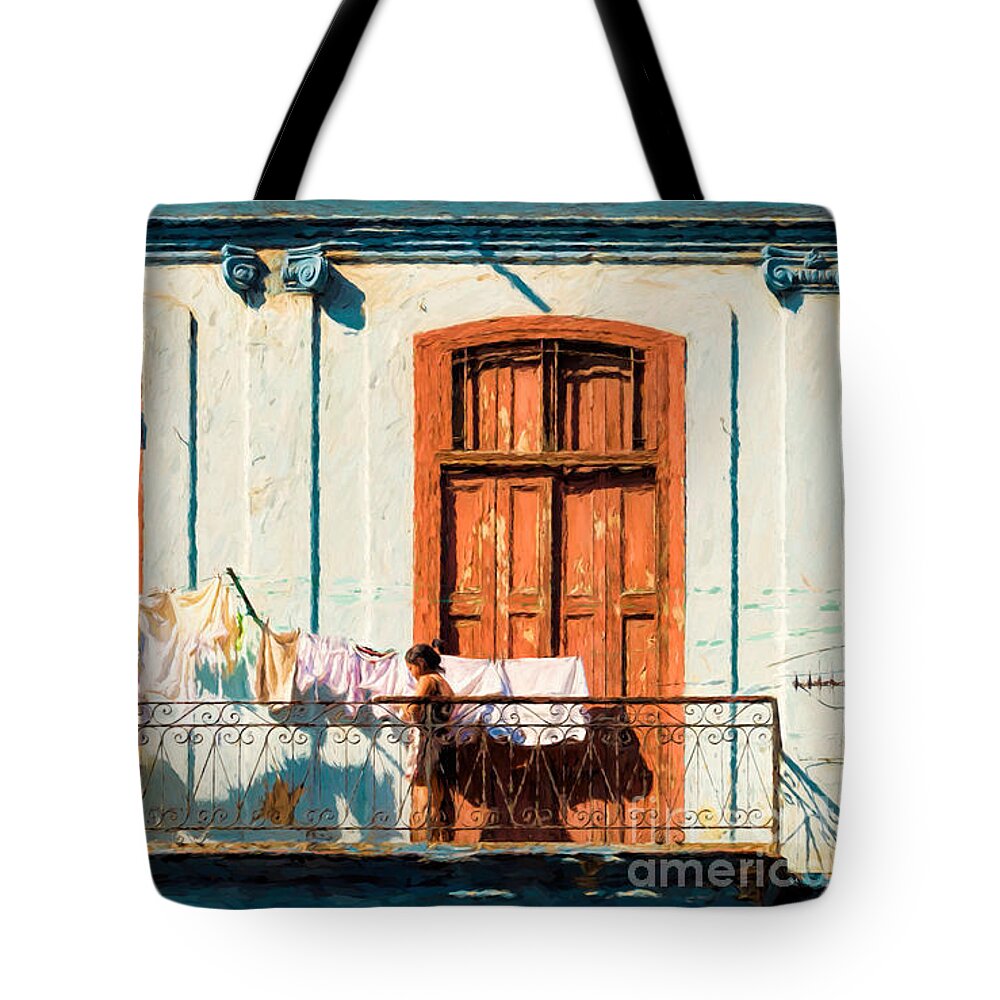 Woman Tote Bag featuring the photograph Laundry Day by Les Palenik