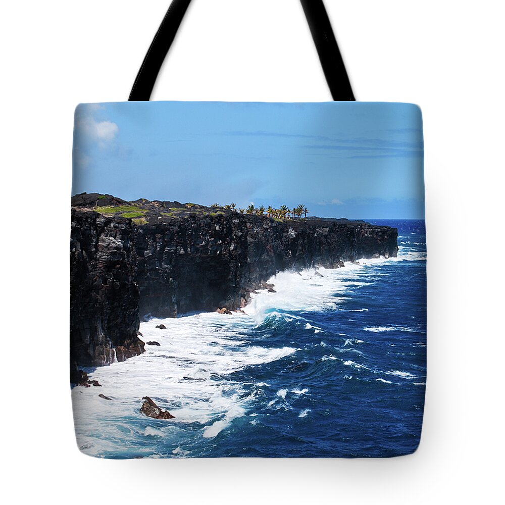 Cliff Tote Bag featuring the photograph Lava Shore by Christi Kraft