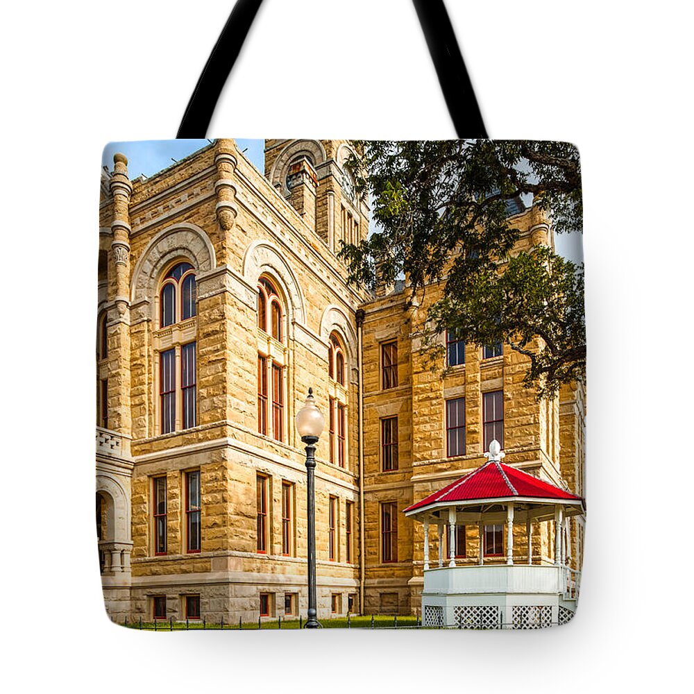 Lavaca County Courthouse Tote Bag featuring the photograph Lavaca County Courthouse - Hallettsville Texas by Silvio Ligutti