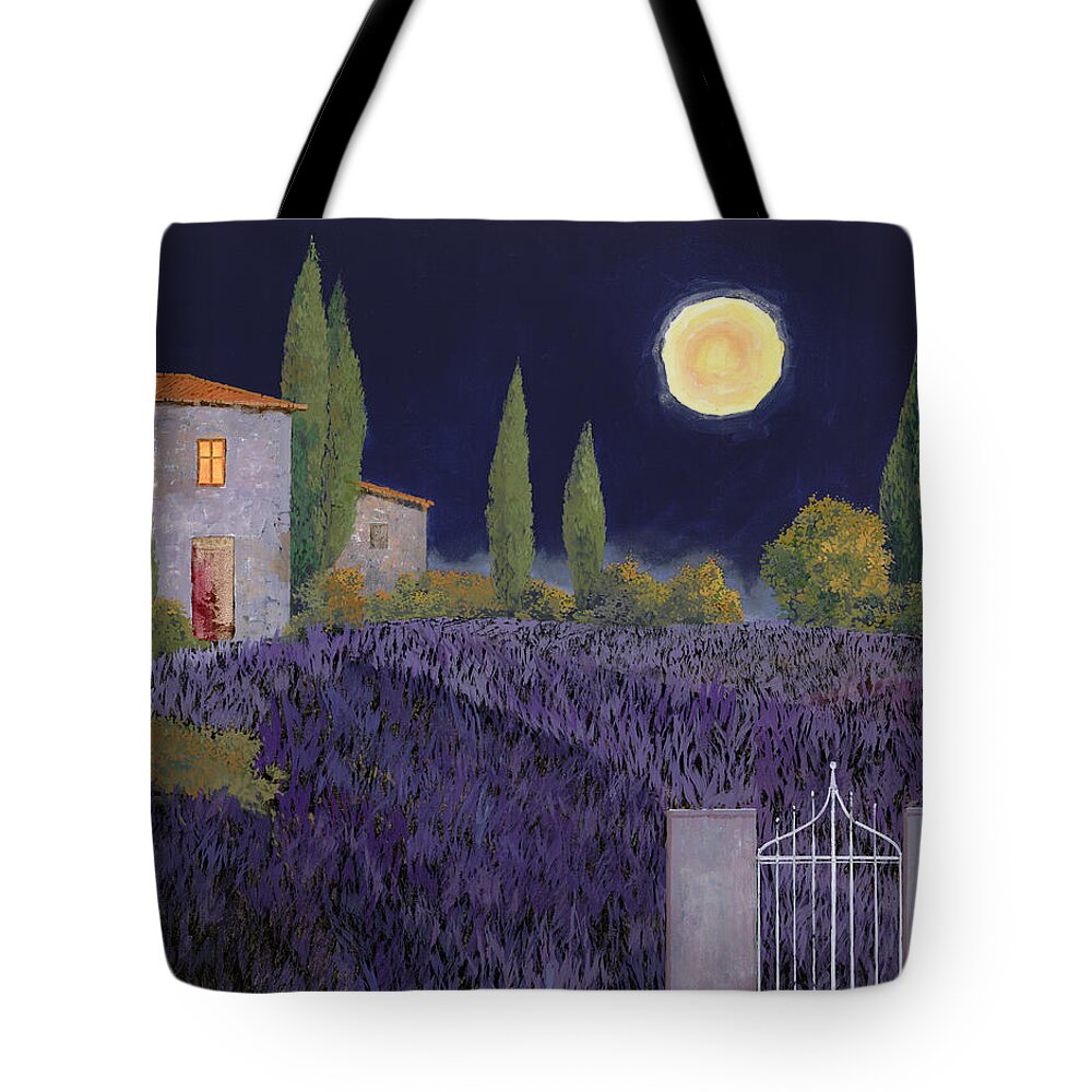 Tuscany Tote Bag featuring the painting Lavanda Di Notte by Guido Borelli