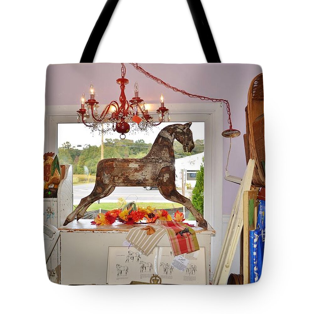 Horse Tote Bag featuring the photograph Lavender and Lace 6 - Clarksville Delaware by Kim Bemis