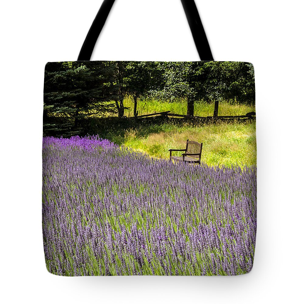 Lavender Tote Bag featuring the photograph Lavender Rest by Kathy Bassett
