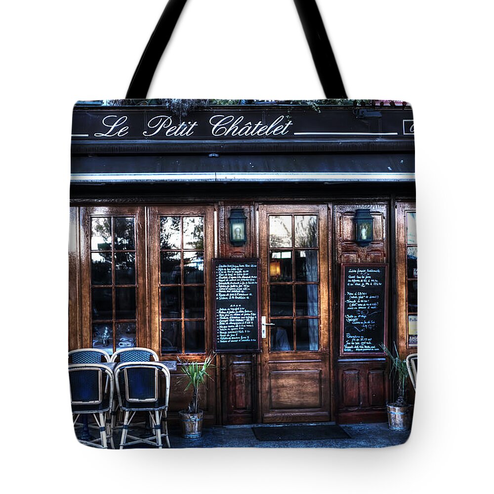 Evie Tote Bag featuring the photograph Le Petit Chatelet Paris France by Evie Carrier