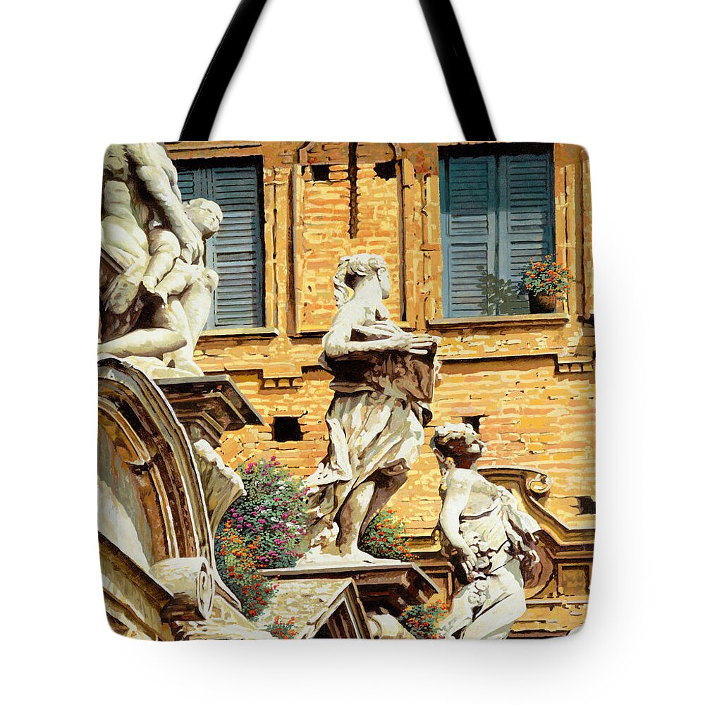 Statues Tote Bag featuring the painting Le Statue by Guido Borelli