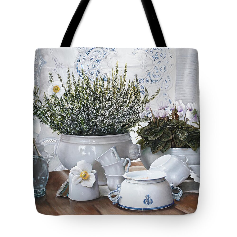 Cups Tote Bag featuring the painting Le Tazze Rovesciate by Guido Borelli