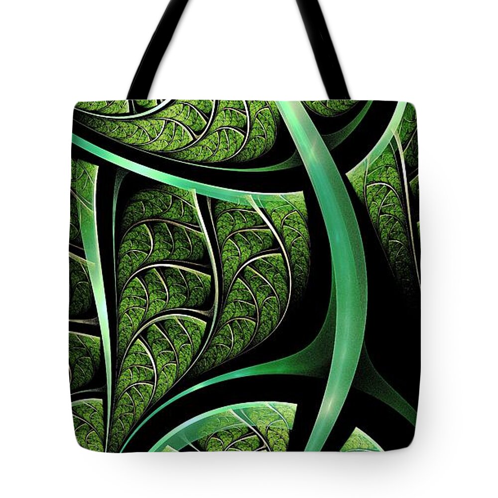 Leaf Tote Bag featuring the digital art Leaf Texture by Anastasiya Malakhova