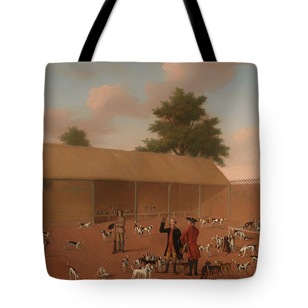 Painting Tote Bag featuring the painting Learning about the Hounds by Mountain Dreams