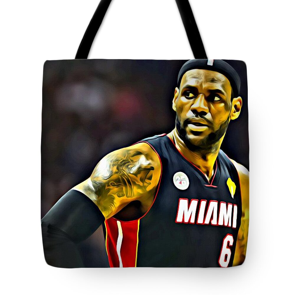 Sport Tote Bag featuring the painting LeBron by Florian Rodarte