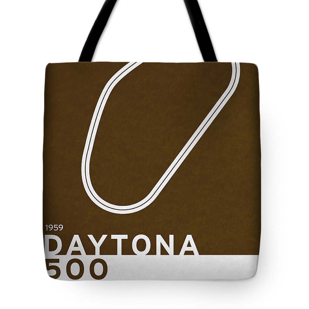 Daytona 500 Tote Bag featuring the digital art Legendary Races - 1959 Daytona 500 by Chungkong Art