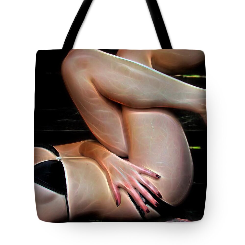 Fantasy Tote Bag featuring the painting Legs by Jon Volden