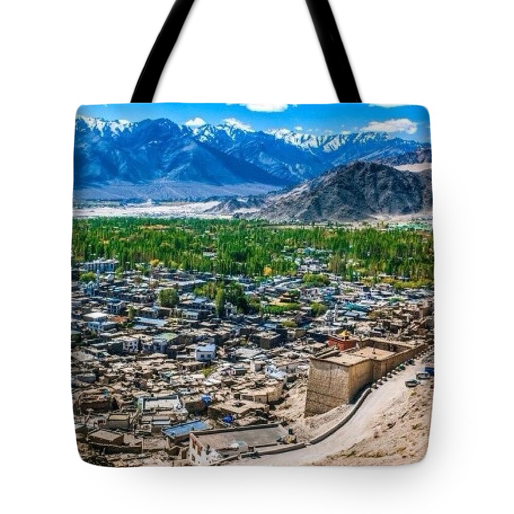 Town Tote Bag featuring the photograph Leh, India by Aleck Cartwright