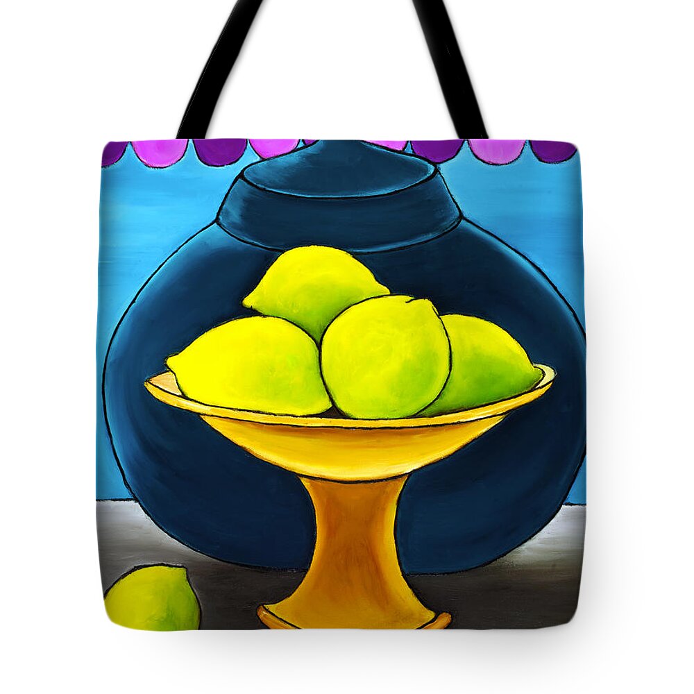 Lemons Tote Bag featuring the painting Lemons by William Cain