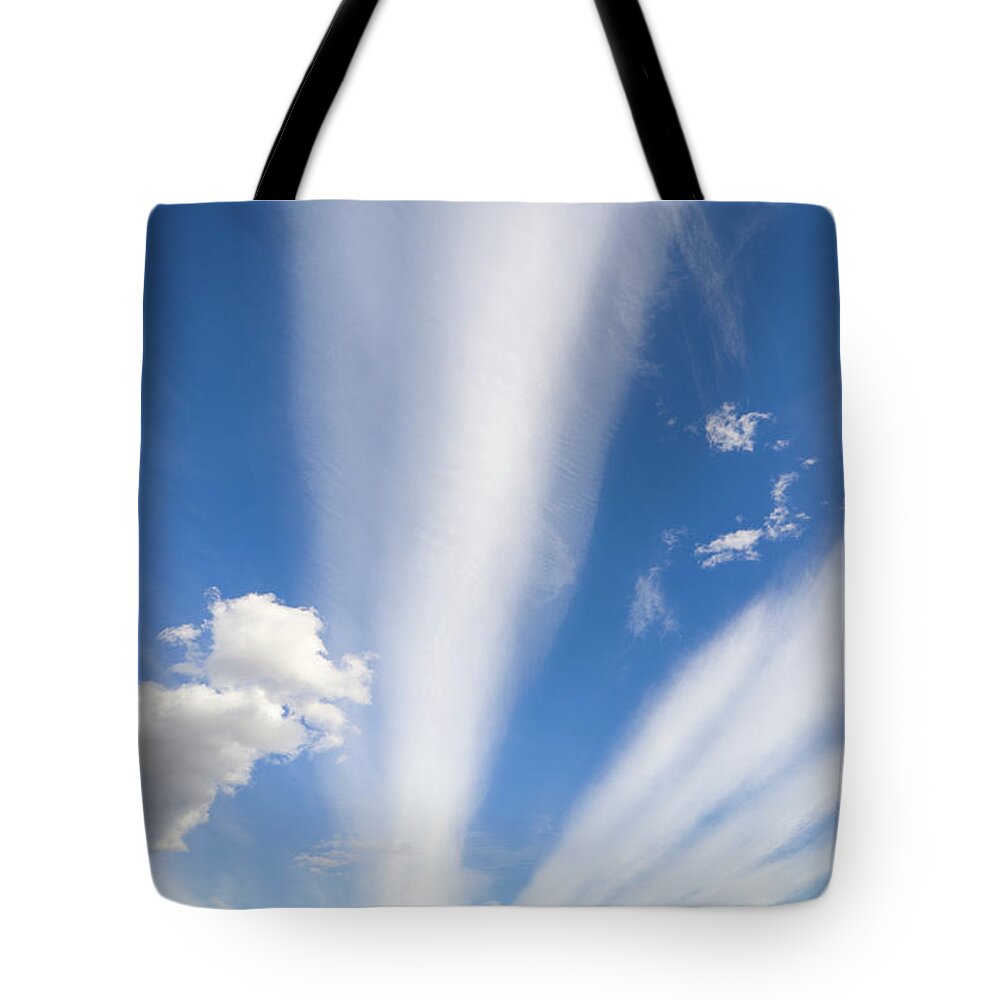 00346024 Tote Bag featuring the photograph Lenticular And Cumulus Clouds Patagonia by Yva Momatiuk and John Eastcott