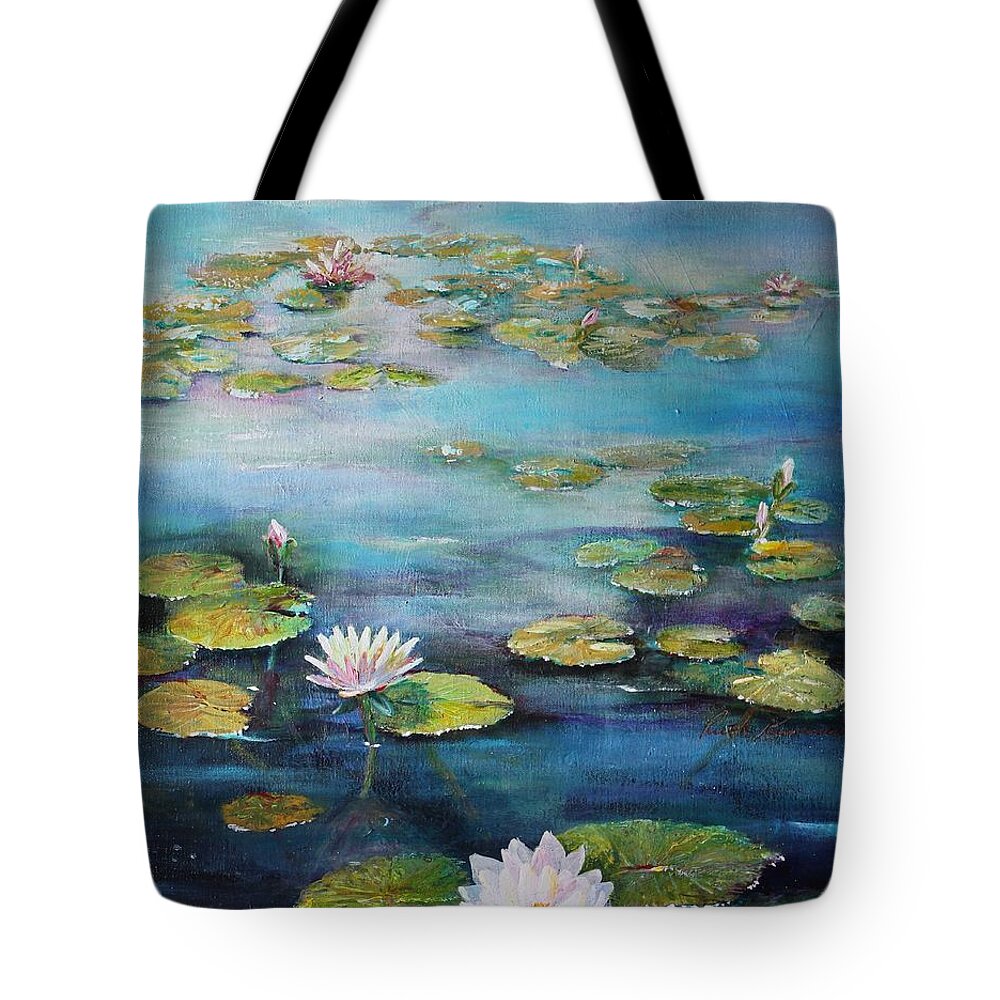 Lily Tote Bag featuring the painting Leo Mol's Garden by Ruth Kamenev