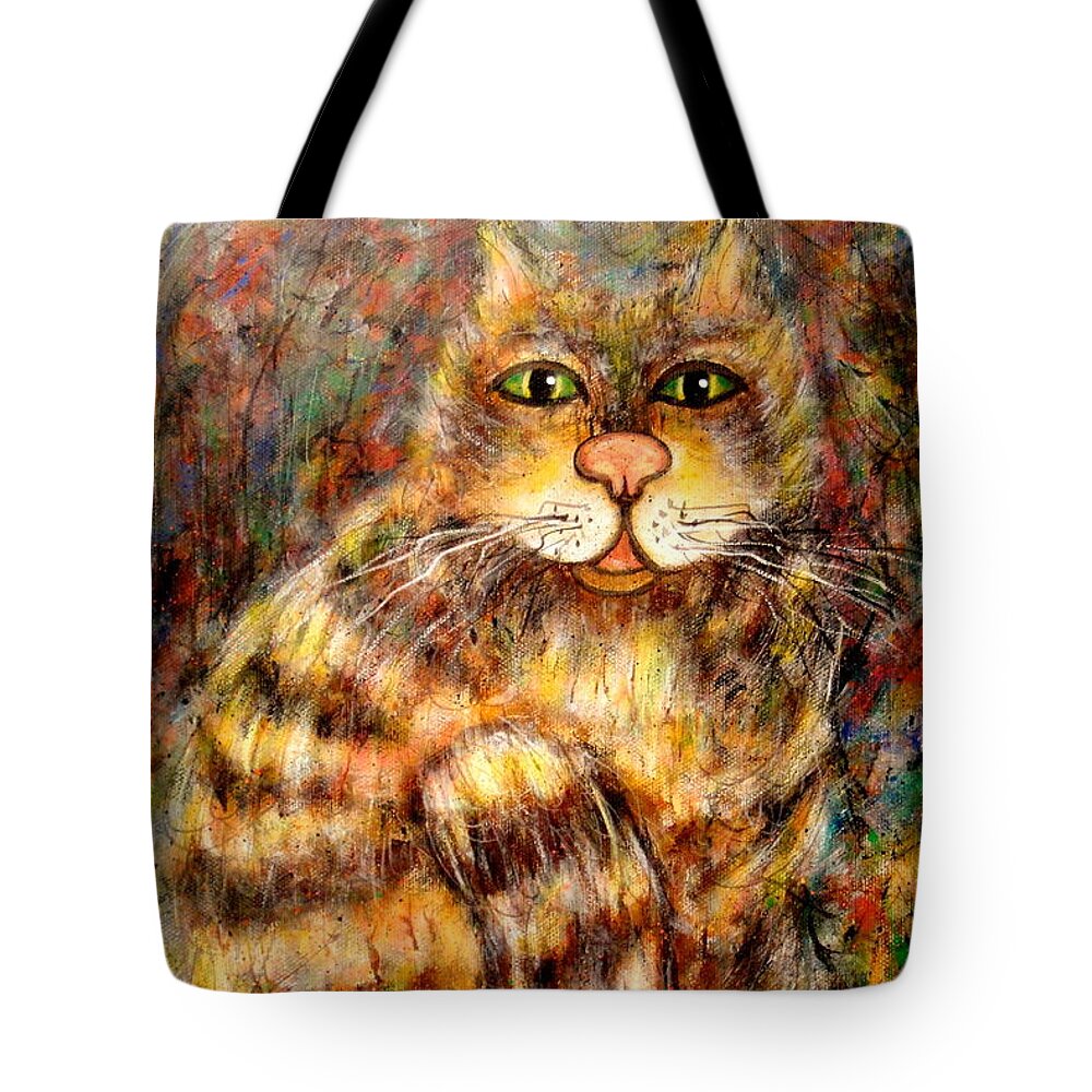 Leo Tote Bag featuring the painting LEO by Natalie Holland