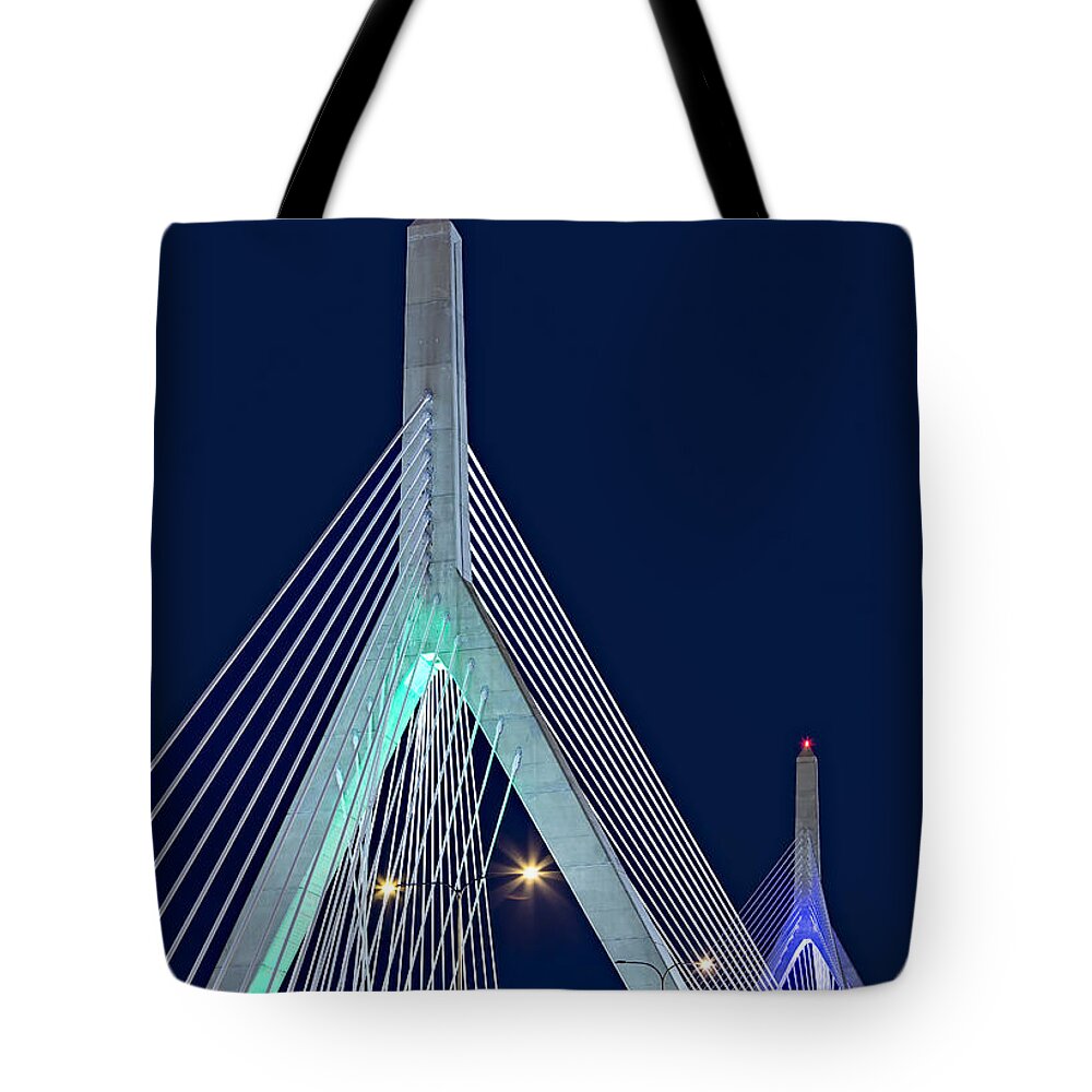 Zakim Tote Bag featuring the photograph Leonard P. Zakim Bunker Hill Memorial Bridge II by Susan Candelario