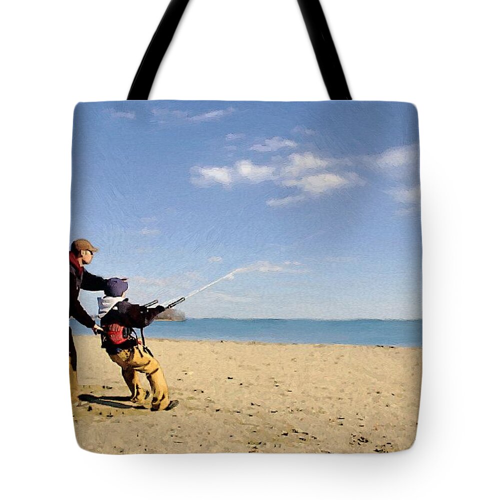 People Tote Bag featuring the painting Let's Go Fly A Kite by RC DeWinter