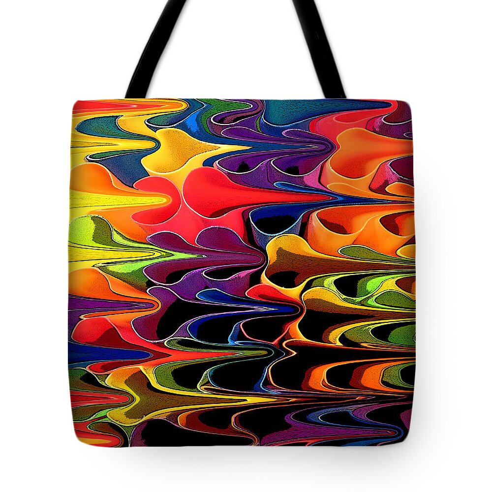 Colorful Tote Bag featuring the digital art Lets go this way by Mary Bedy
