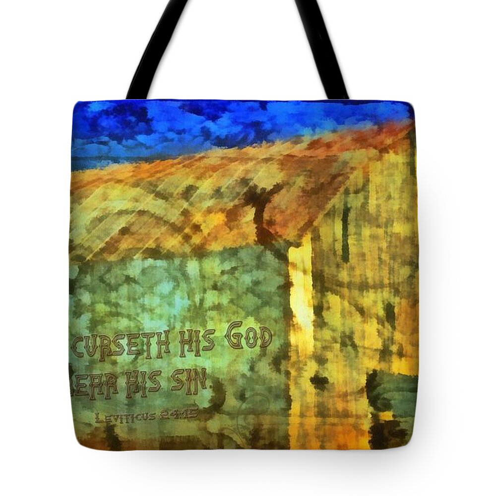 Jesus Tote Bag featuring the digital art Leviticus 24 15 by Michelle Greene Wheeler