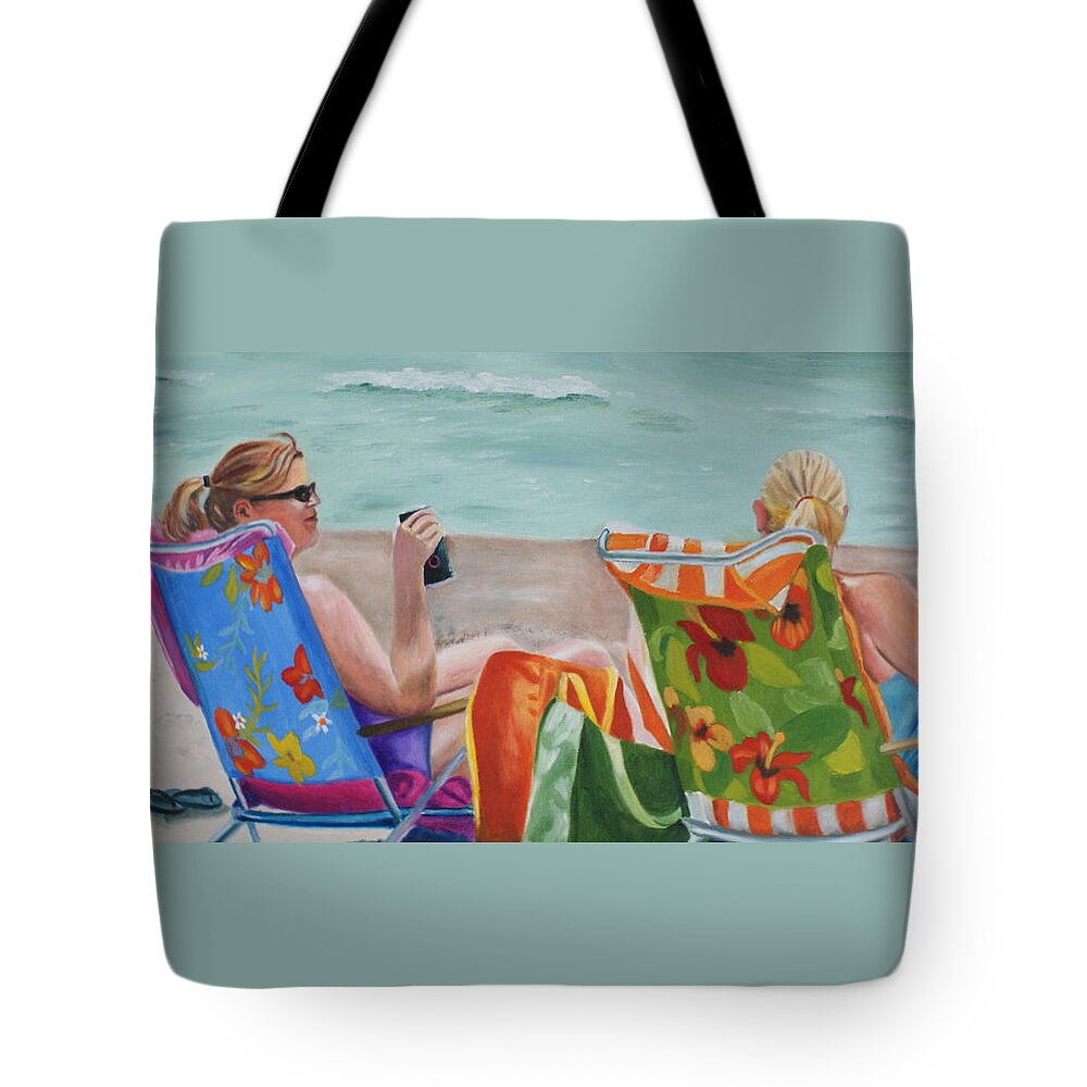Beach Tote Bag featuring the painting Ladies' Beach Retreat by Jill Ciccone Pike