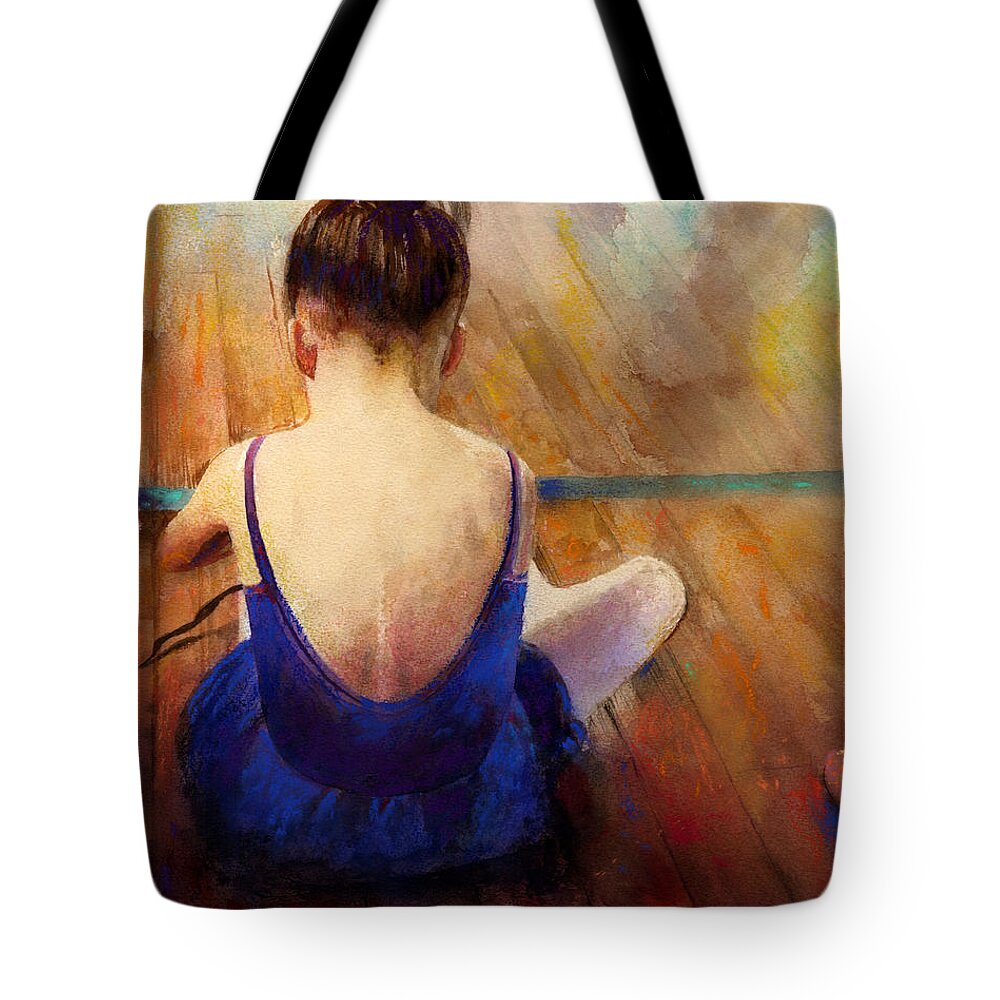 Ballet Tote Bag featuring the painting LG by Andrew King