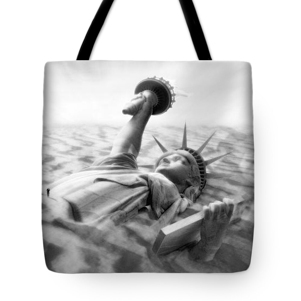 Surrealism Tote Bag featuring the photograph Liberty Park II Panoramic by Mike McGlothlen