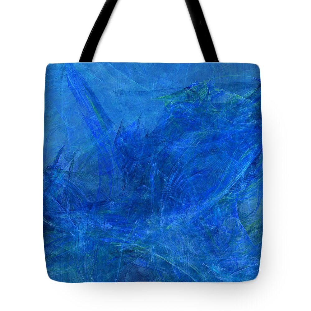 Abstract Tote Bag featuring the digital art Light It Up Blue by Jeff Iverson