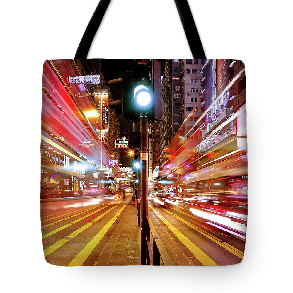 Blurred Motion Tote Bag featuring the photograph Light Trails by Andi Andreas
