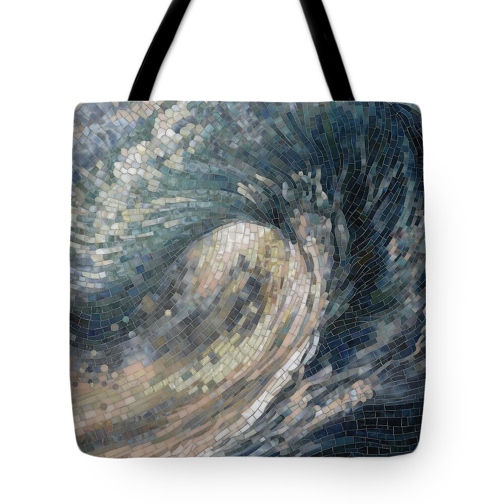 Glass Mosaic Tote Bag featuring the painting Light Wave by Mia Tavonatti