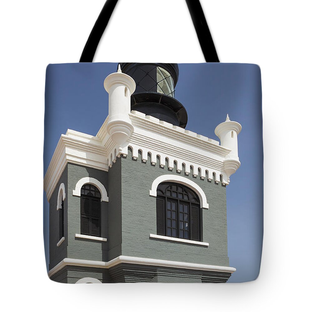 Built Structure Tote Bag featuring the photograph Lighthouse at El Morro Fortress by Bryan Mullennix