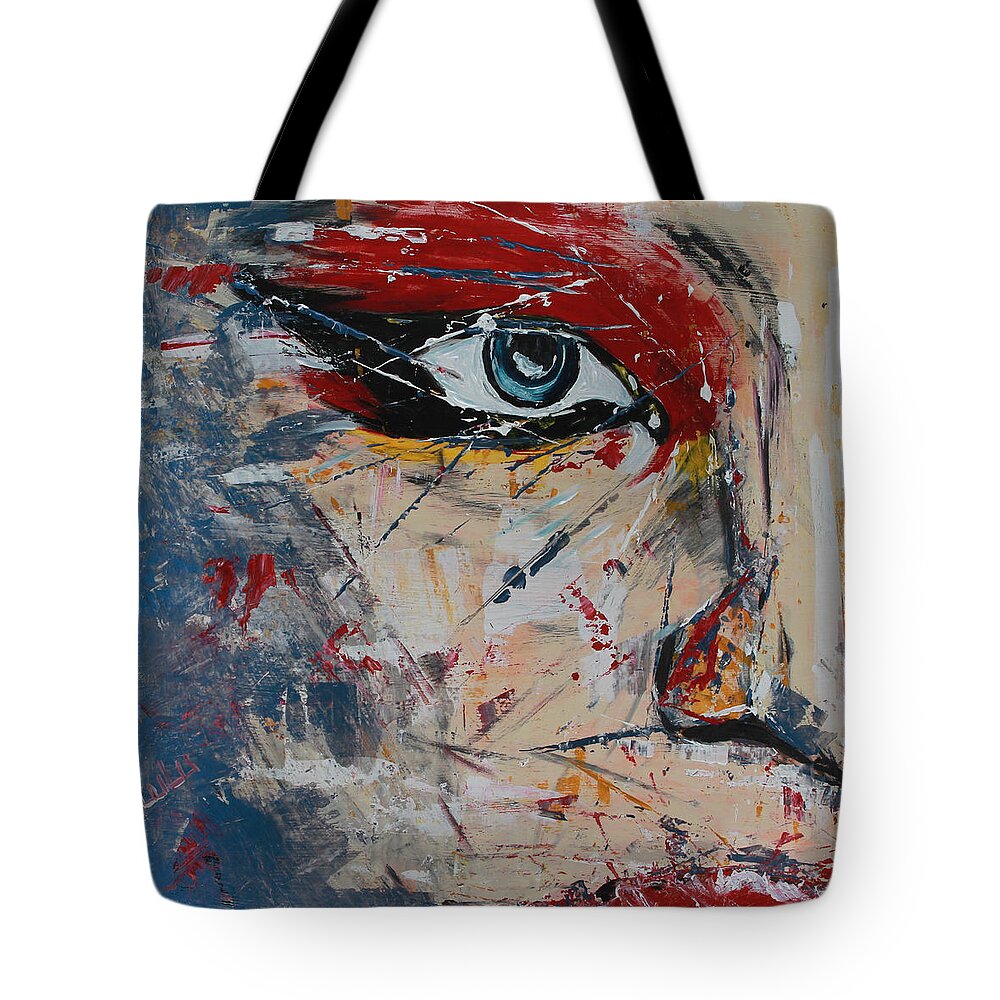Face Tote Bag featuring the painting Liluye by Lucy Matta