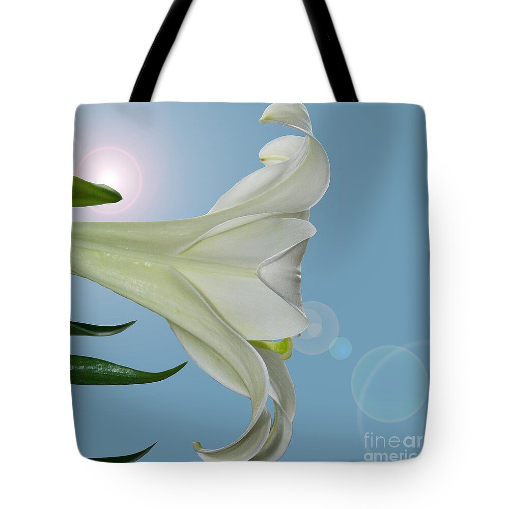 Lily Tote Bag featuring the photograph Lily Light by Karen Adams
