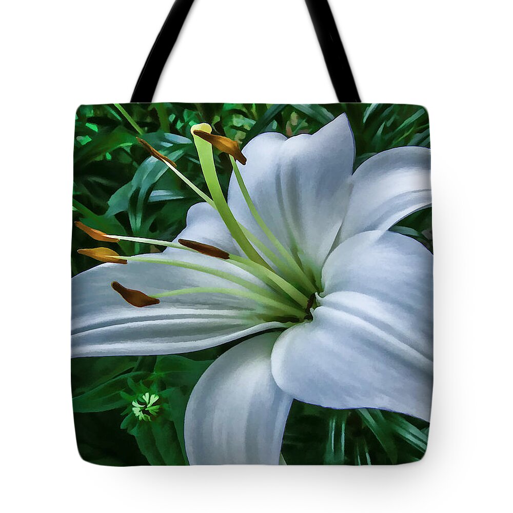 Flower Tote Bag featuring the photograph Lily by Skip Tribby