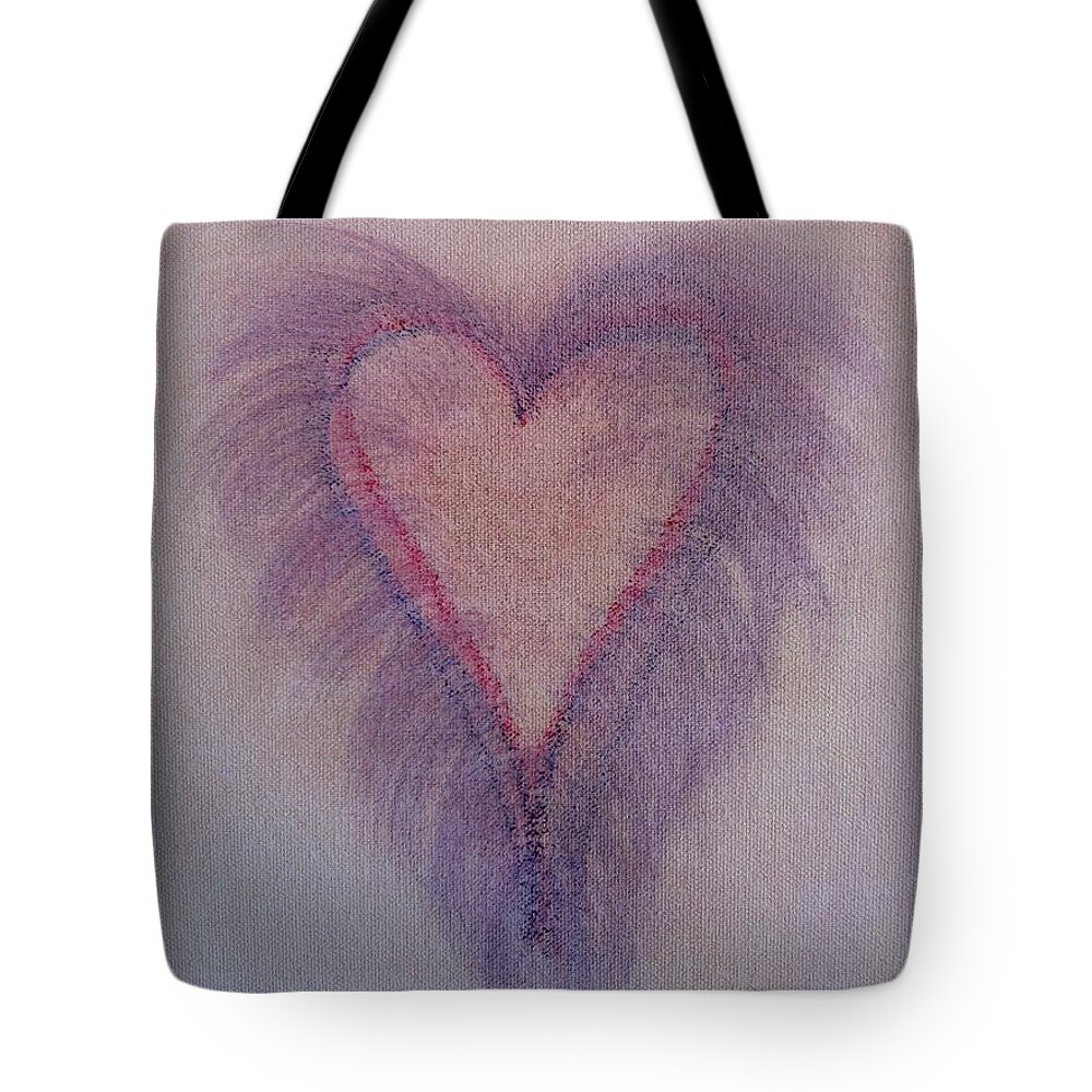 Purple Tote Bag featuring the painting Lion Heart by Marian Lonzetta