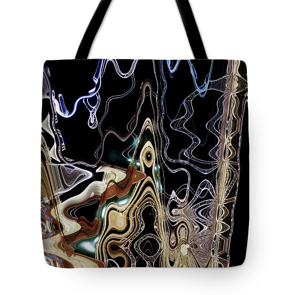 Abstract Tote Bag featuring the photograph Liquid Metal II by Pennie McCracken