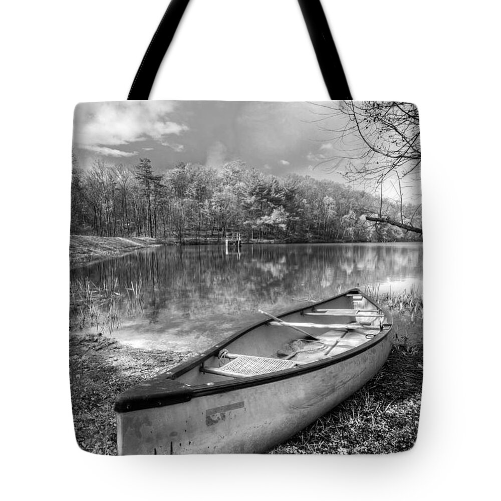 Appalachia Tote Bag featuring the photograph Little Bit of Heaven Black and White by Debra and Dave Vanderlaan