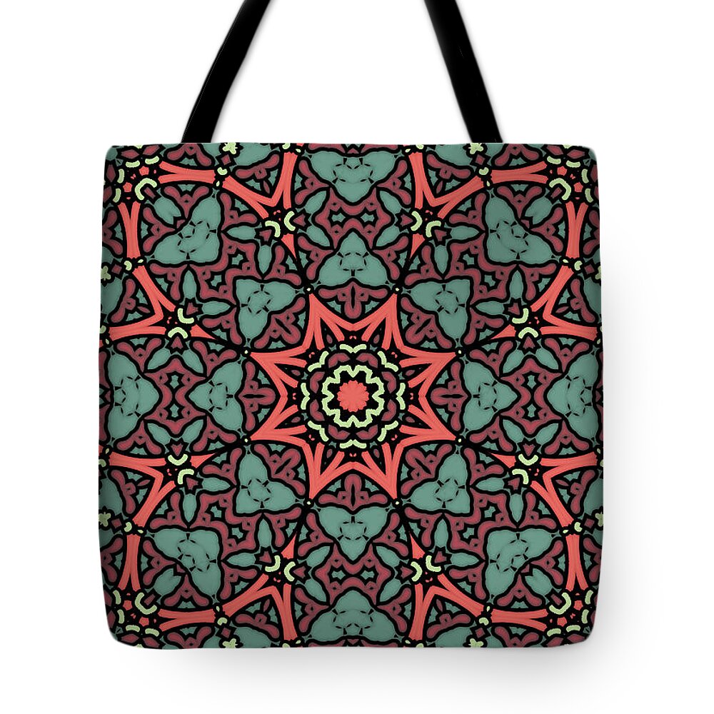 Kaleidoscope Tote Bag featuring the digital art Little Bohemia #5 by Lynn Evenson