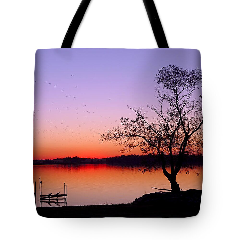Little Waverly Lake Tote Bag featuring the photograph Little Waverly Lake at Sunset by Robert Meyers-Lussier