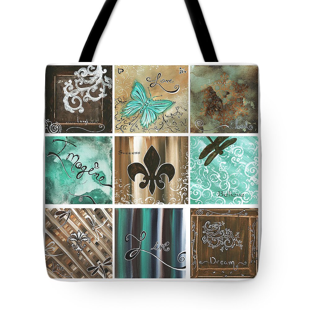 Abstract Tote Bag featuring the painting Live and Love by MADART by Megan Duncanson