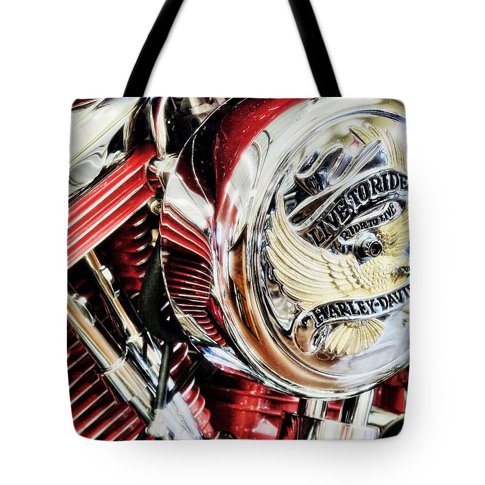 Harley Davidson Tote Bag featuring the photograph Live to Ride by Saija Lehtonen