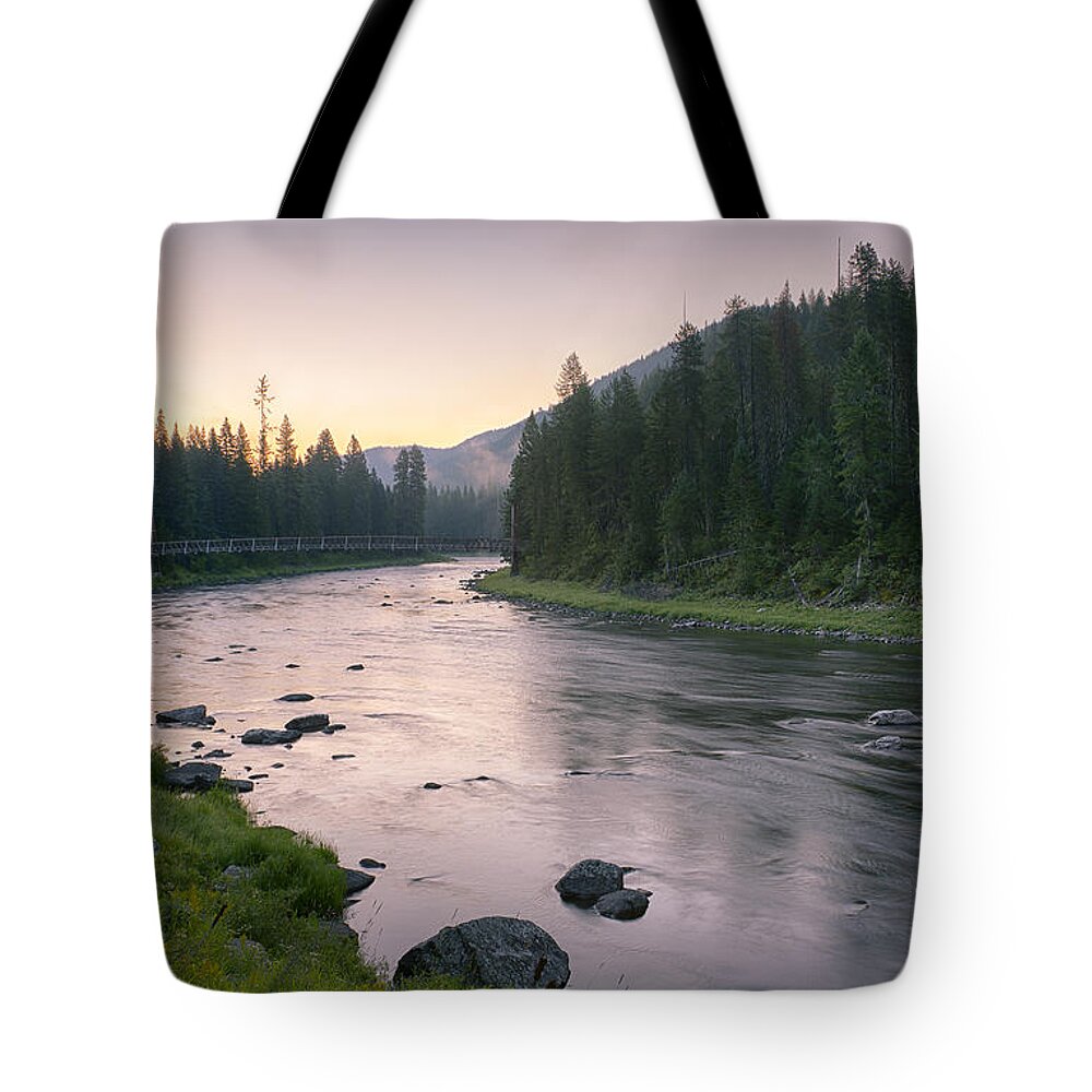 Clearwater National Forest Tote Bag featuring the photograph Lochsa Dawn by Idaho Scenic Images Linda Lantzy