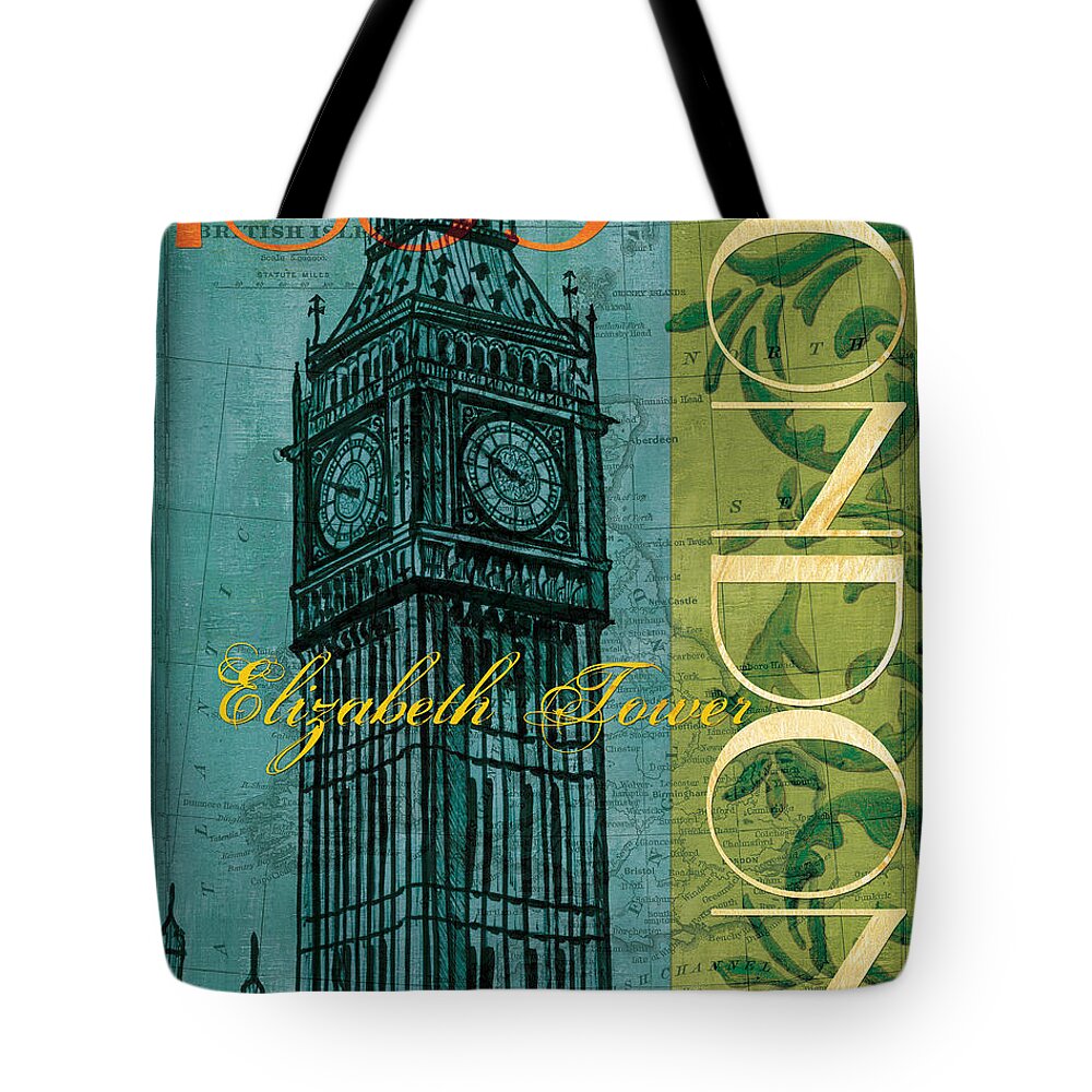 Travel Poster Tote Bag featuring the painting London 1859 by Debbie DeWitt
