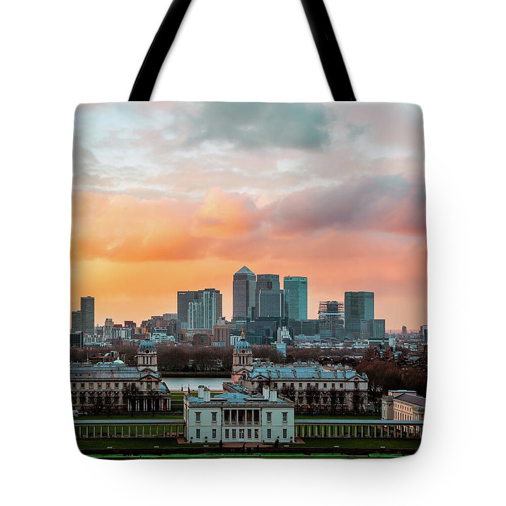 Grass Tote Bag featuring the photograph London, City Of Contrast by John And Tina Reid