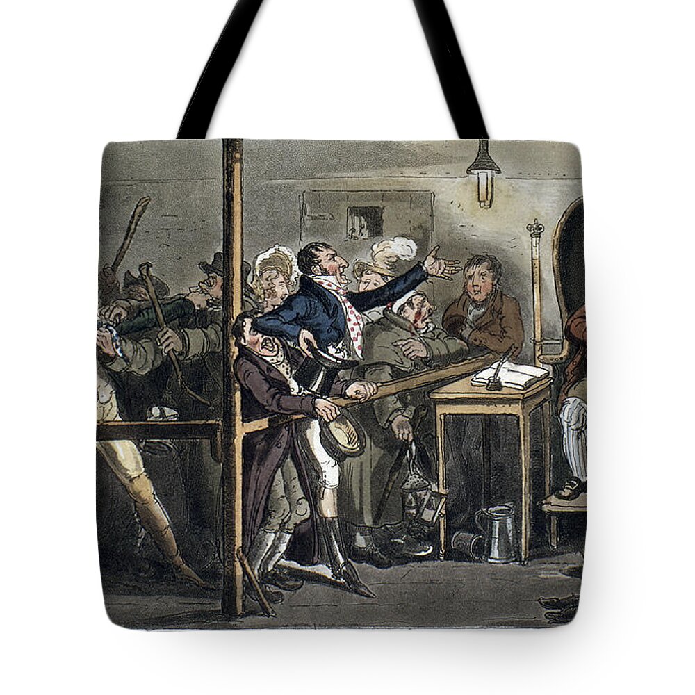 1821 Tote Bag featuring the painting London Courtroom, 1821 by Granger